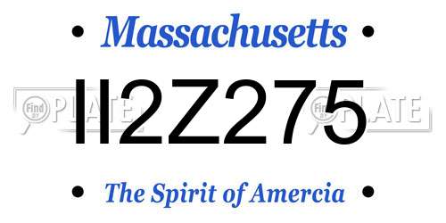 II2Z275 Massachusetts License Plate