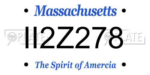 II2Z278 Massachusetts License Plate