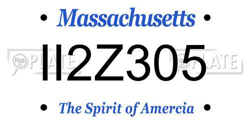 II2Z305 Massachusetts License Plate