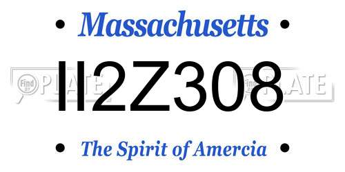 II2Z308 Massachusetts License Plate