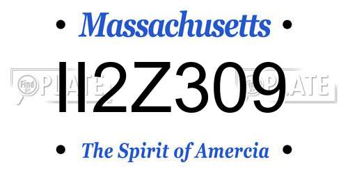 II2Z309 Massachusetts License Plate