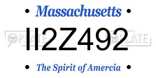 II2Z492 Massachusetts License Plate