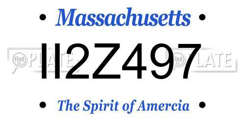 II2Z497 Massachusetts License Plate