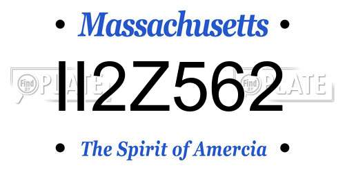 II2Z562 Massachusetts License Plate