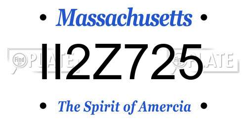 II2Z725 Massachusetts License Plate
