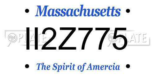 II2Z775 Massachusetts License Plate