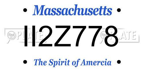 II2Z778 Massachusetts License Plate