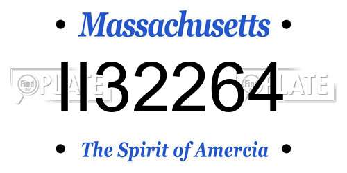 II32264 Massachusetts License Plate