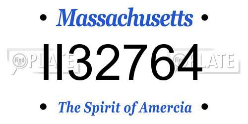 II32764 Massachusetts License Plate