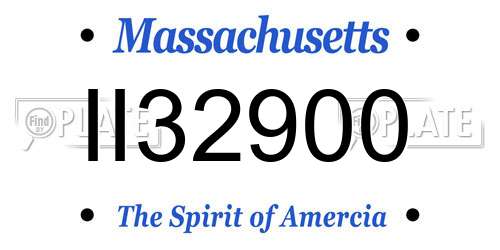 II32900 Massachusetts License Plate