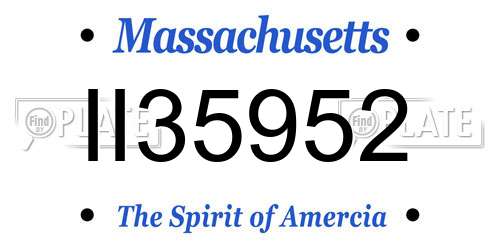 II35952 Massachusetts License Plate