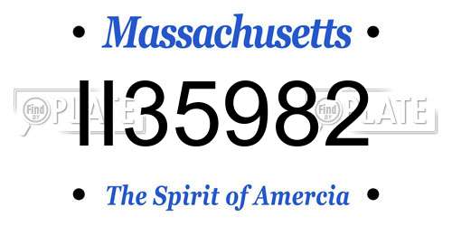 II35982 Massachusetts License Plate