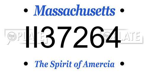 II37264 Massachusetts License Plate