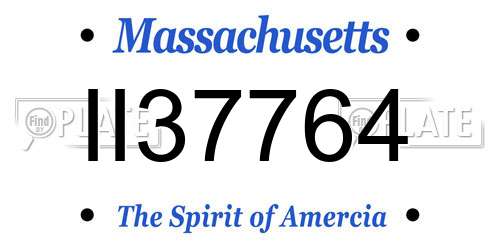 II37764 Massachusetts License Plate