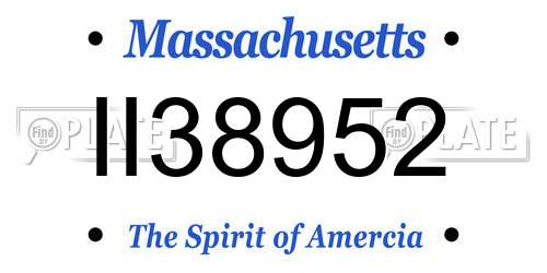 II38952 Massachusetts License Plate
