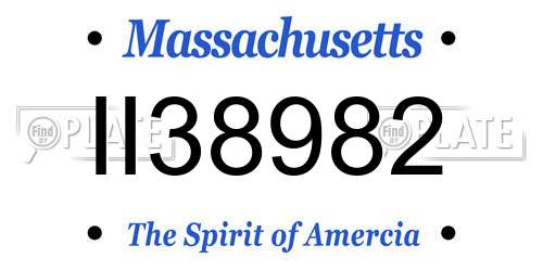 II38982 Massachusetts License Plate
