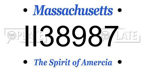 II38987 Massachusetts License Plate