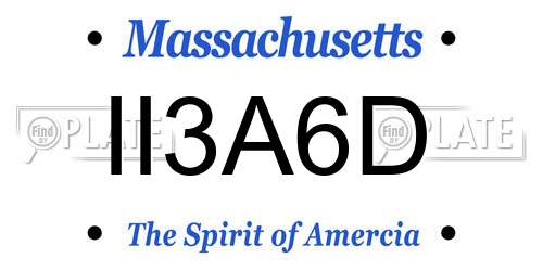 II3A6D Massachusetts License Plate