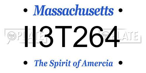 II3T264 Massachusetts License Plate