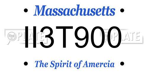 II3T900 Massachusetts License Plate