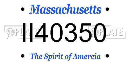 II40350 Massachusetts License Plate