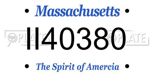 II40380 Massachusetts License Plate