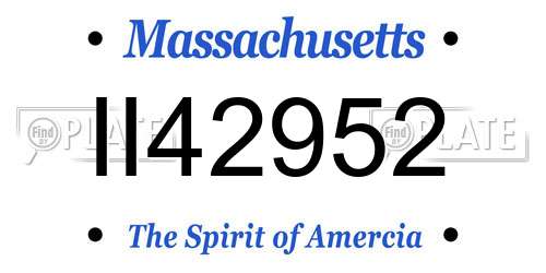 II42952 Massachusetts License Plate