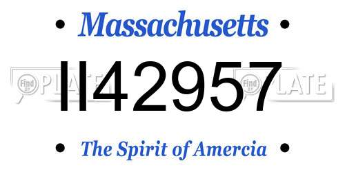 II42957 Massachusetts License Plate