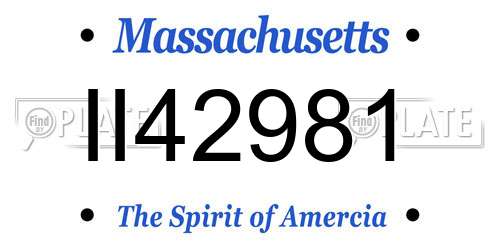 II42981 Massachusetts License Plate