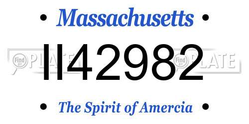 II42982 Massachusetts License Plate