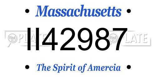 II42987 Massachusetts License Plate