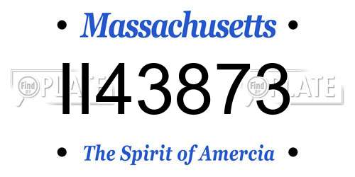 II43873 Massachusetts License Plate