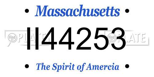 II44253 Massachusetts License Plate