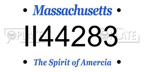 II44283 Massachusetts License Plate