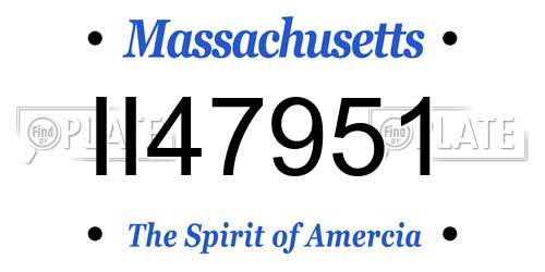 II47951 Massachusetts License Plate