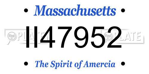 II47952 Massachusetts License Plate