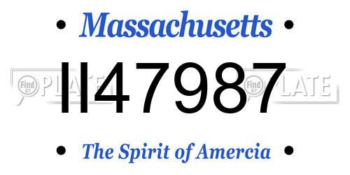 II47987 Massachusetts License Plate