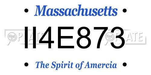 II4E873 Massachusetts License Plate