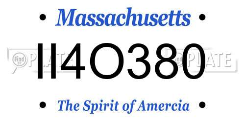 II4O380 Massachusetts License Plate