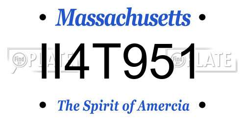 II4T951 Massachusetts License Plate