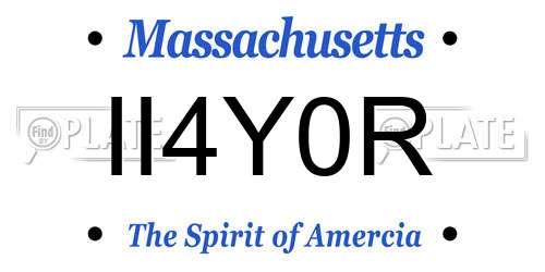 II4Y0R Massachusetts License Plate