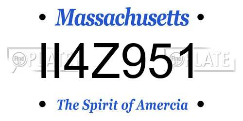 II4Z951 Massachusetts License Plate