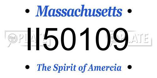 II50109 Massachusetts License Plate