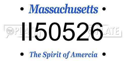 II50526 Massachusetts License Plate