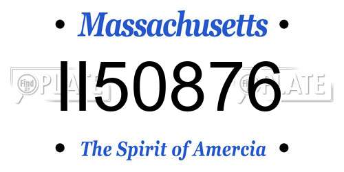 II50876 Massachusetts License Plate