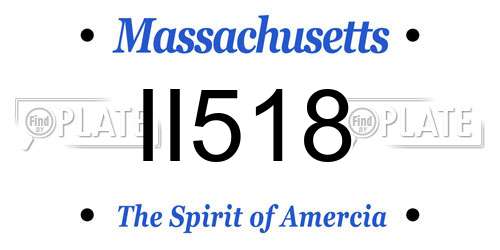 II518 Massachusetts License Plate