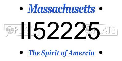 II52225 Massachusetts License Plate