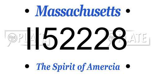 II52228 Massachusetts License Plate
