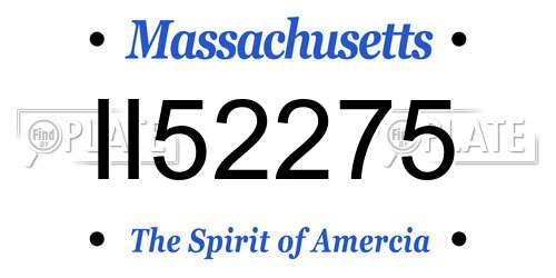 II52275 Massachusetts License Plate