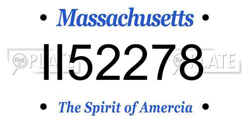 II52278 Massachusetts License Plate
